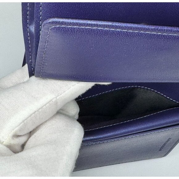Burberry Bifold Wallet In Navy Blue Leather With Inner Logo Print - Picture 13 of 15